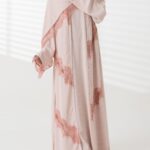 Nadiya Lace Abaya - Baby Pink